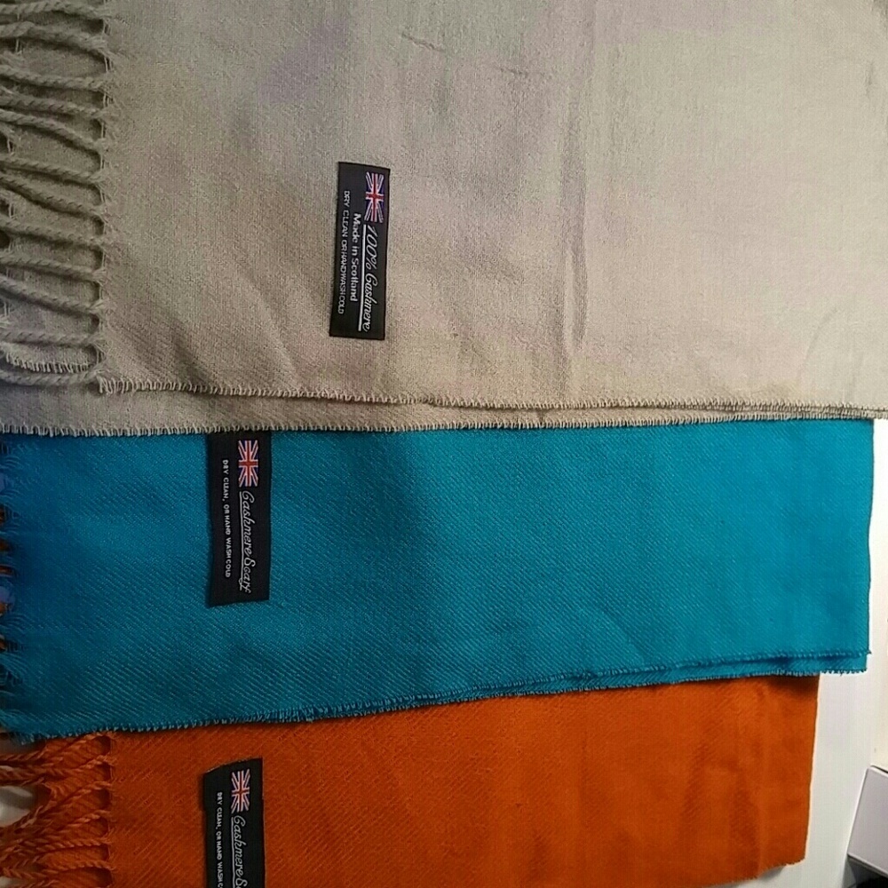 Cashmere Scarves new 3 Colors. 12 x 34 inches $20.